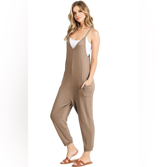 Soft Comfy Lounge Jumpsuit Cropped, Slouchy, Baggy, Maternity, Pant Romper Sz S - Picture 2 of 6